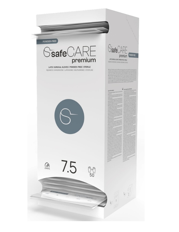 Safe Care Premium Рукавиці хірургічні латексні, без пудри розмір 7.0